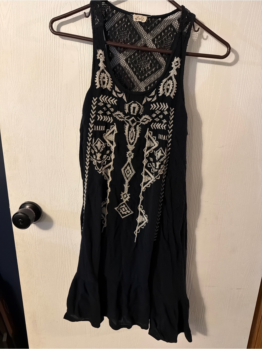 Black Embroidered Sleeveless Dress - Boho Chic vintage feel